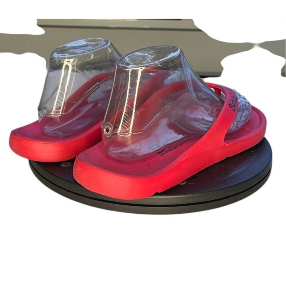 Womens Betula by Birkenstock Energy Casual Slip-On Thong Flip Flop Sandal 9 Red - Picture 4 of 6